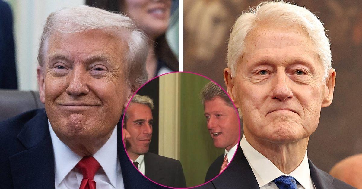 trump reacts epstein clinton photos