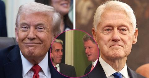 trump reacts epstein clinton photos