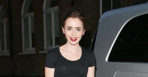 Lily Collins Leather