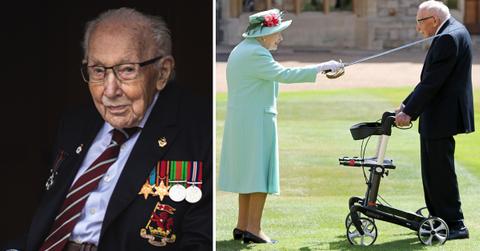 sir tom moore year old helped raise money for covid dead pf