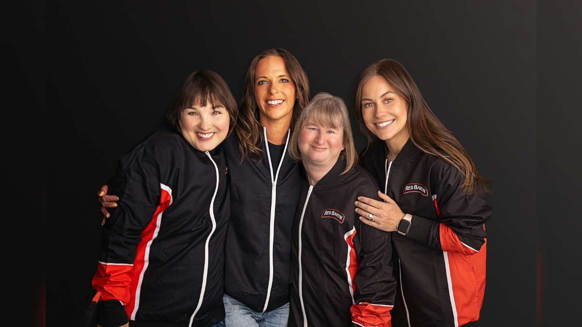 shawn johnson east joins special olympians paige trombley jenny hill and liz viele in soaring