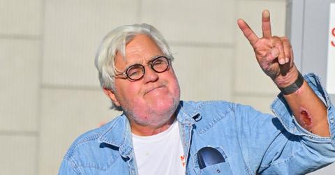 jay leno debuts new face after gasoline fire accident photos