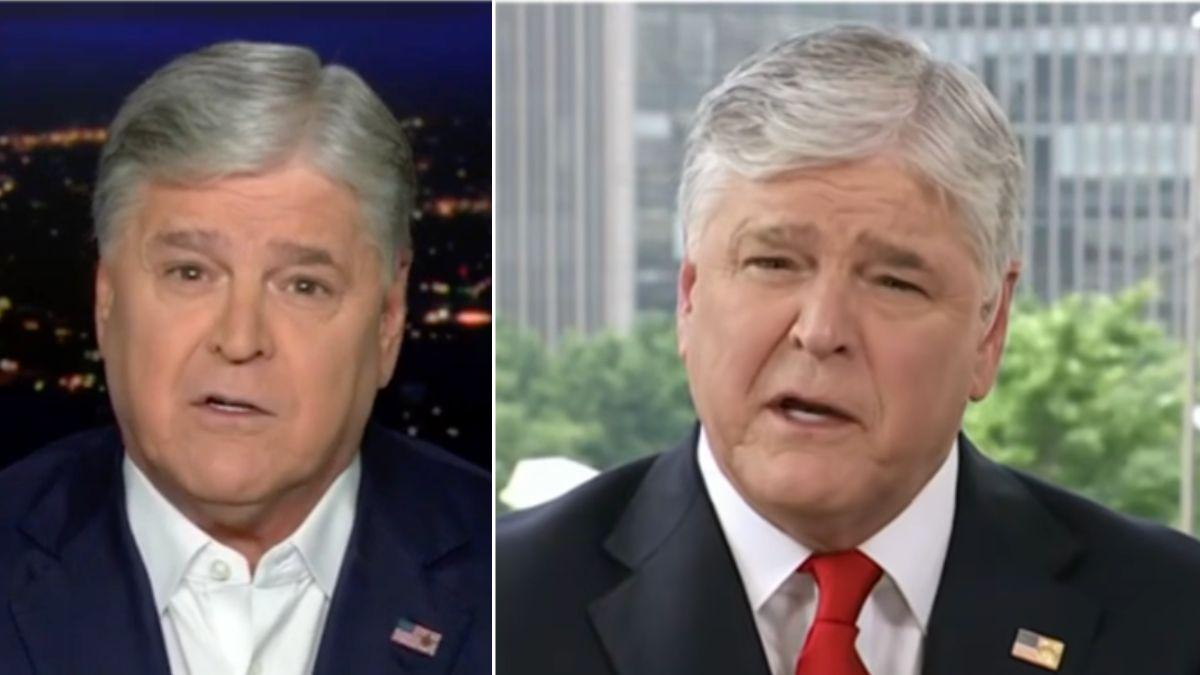 Split photo of Sean Hannity.