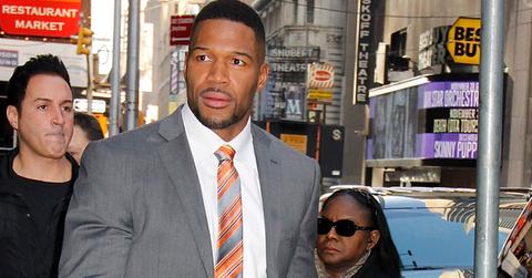 Michael Strahan leaves ‘Good Morning America’ in NYC’s Times Square