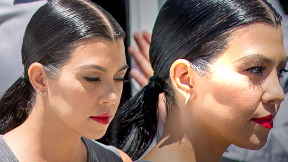 Kourtney kardashian scott disick split grey hair