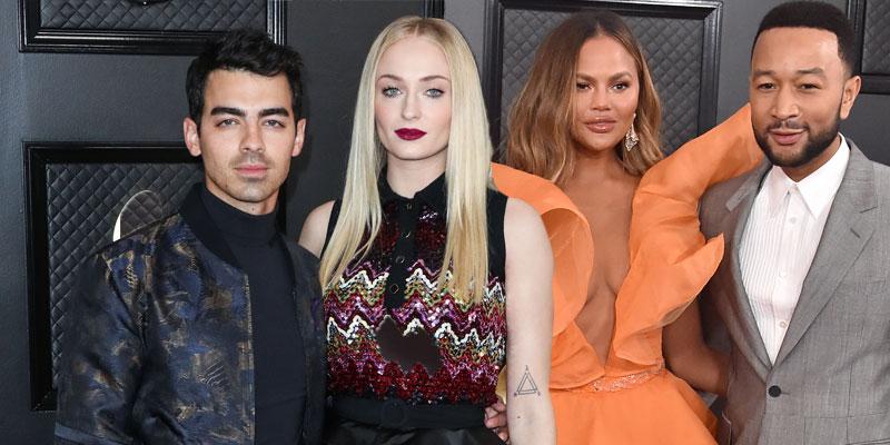 joe jonas sophie turner chrissy teigen john legend grammys red carpet