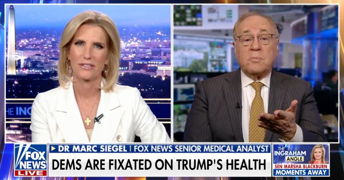 Photo of Dr. Marc Siegel and Lauren Ingraham defended Donald Trump appearing to fall asleep during his Tuesday, December 2, Cabinet meeting.