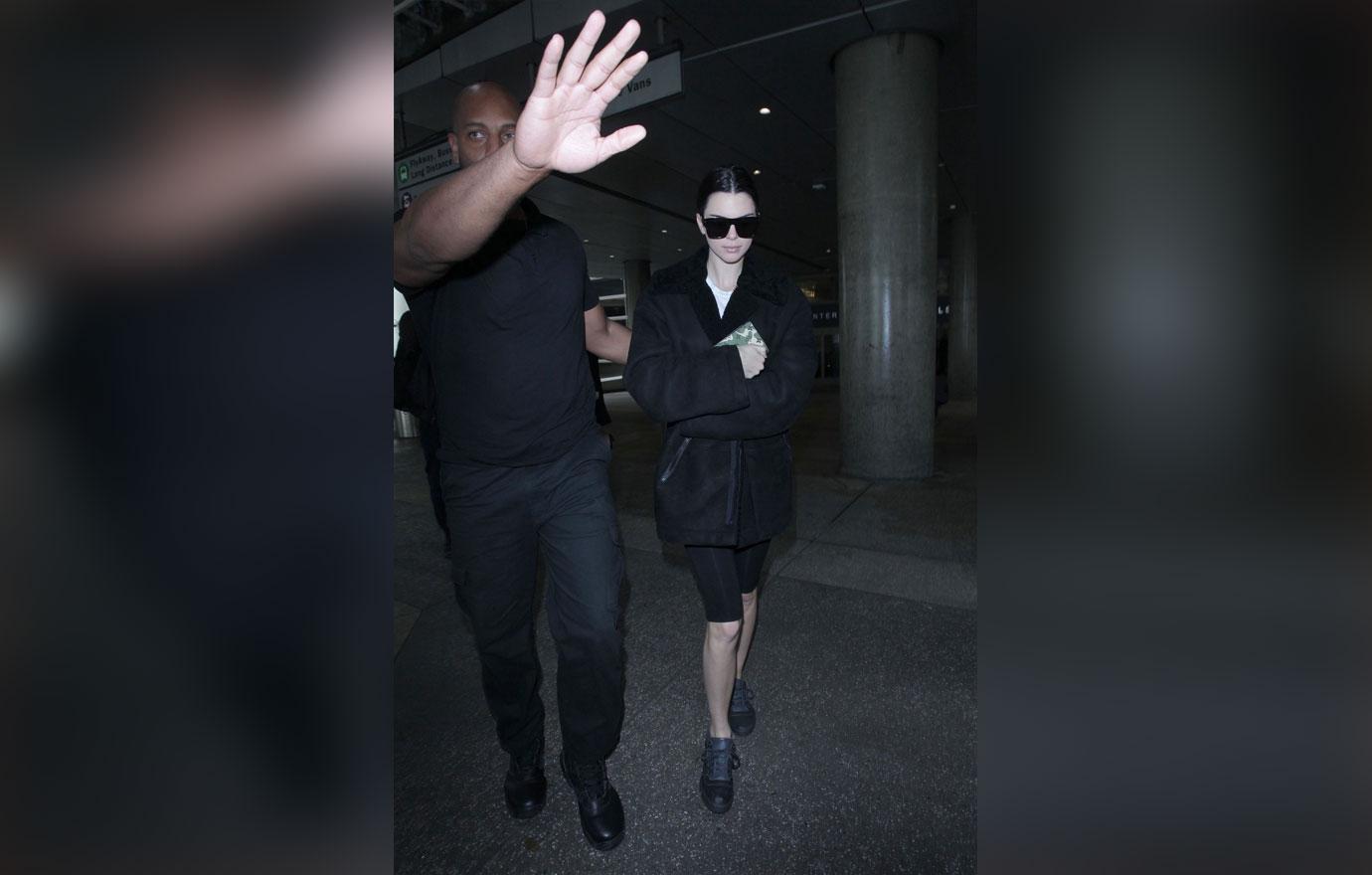 Kendall Jenner touches down at LAX airport in Los Angeles