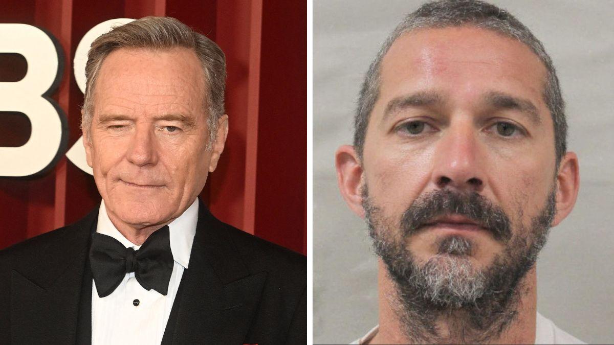split photo of bryan cranston and shia labeouf
