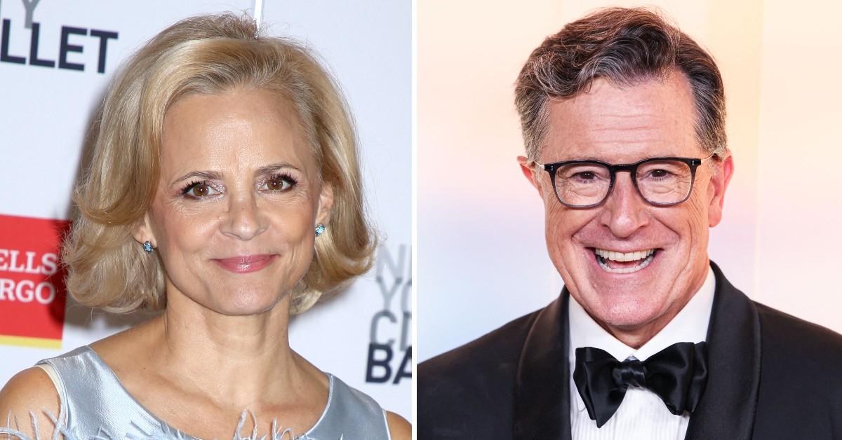 photo of Amy Sedaris and Stephen Colbert.