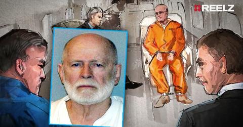 Reelz illustraition and Mugsht Of James Whitey Bulger