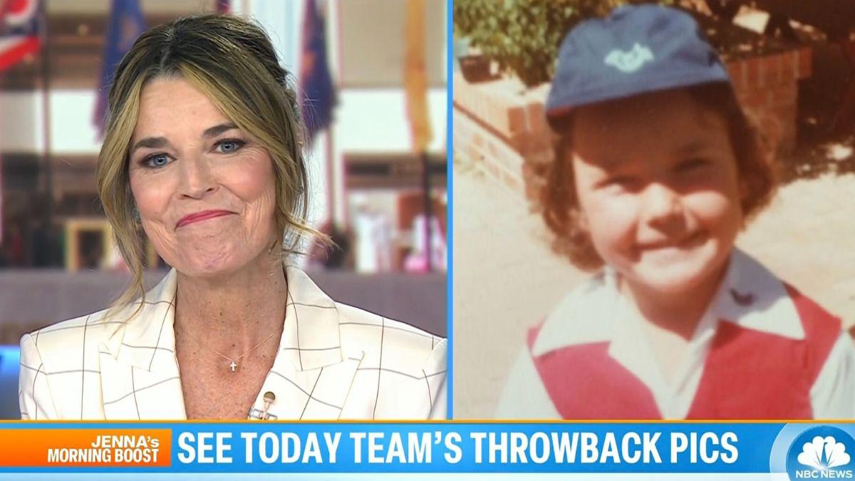Image of Savannah Guthrie got emotional over a photo of herself as a kid in her Tucson, Ariz., backyard.