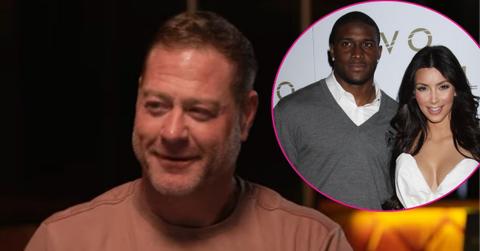 Split photo of Jeremy Shockey & Reggie Bush & Kim Kardashian
