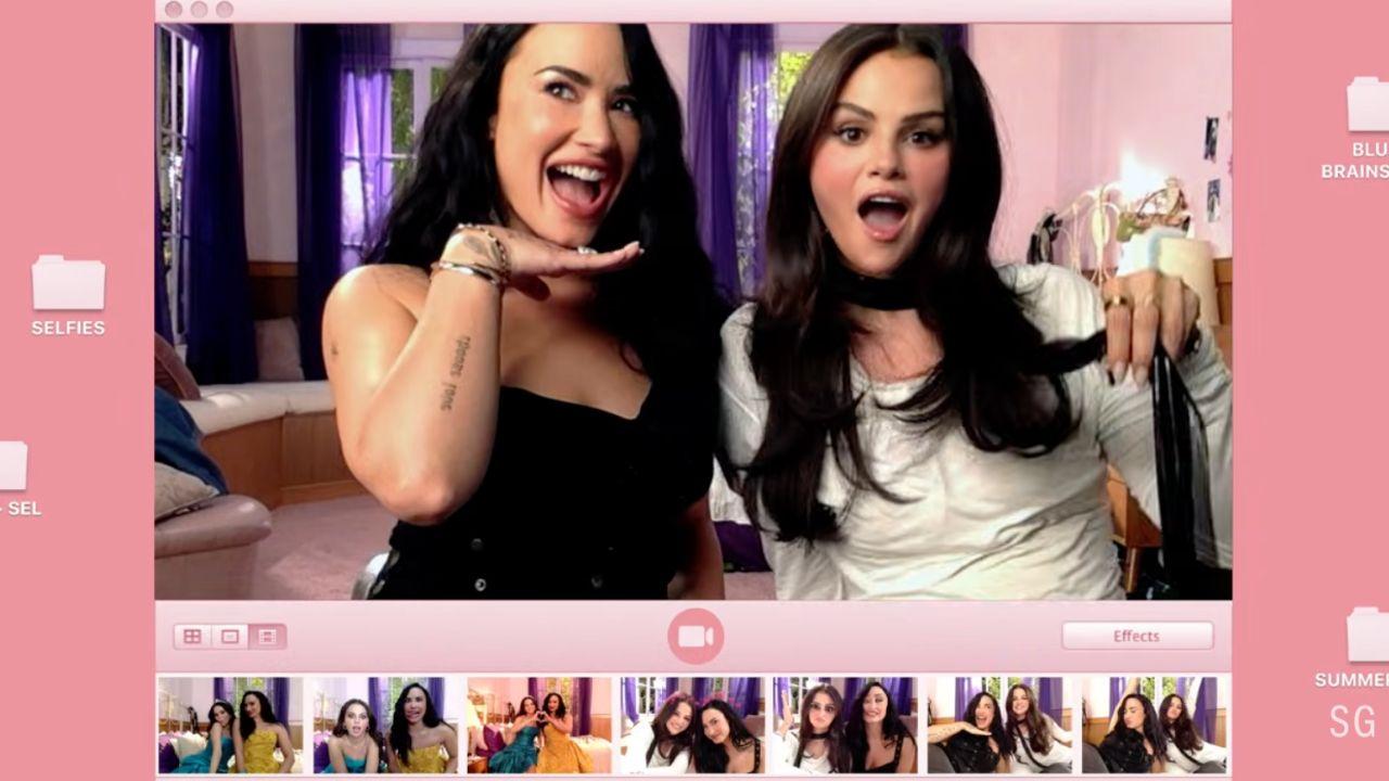 Image of The former Disney Channel stars shared smiles and laughs while filming together.
