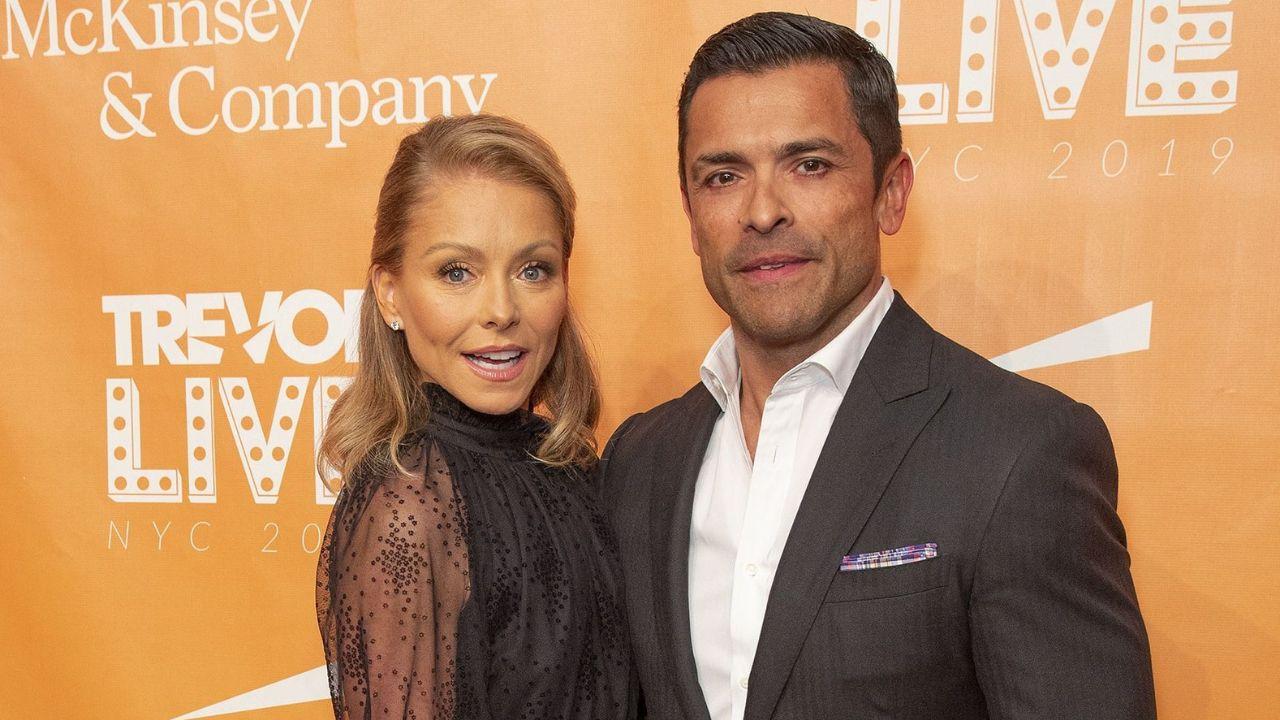 Image of Mark Consuelos addressed Kelly Ripa's absence from 'Live with Kelly and Mark,' due to her gum graft surgery.