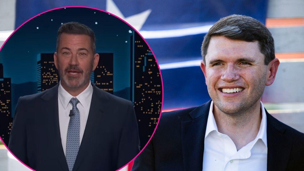 Composite photo of Jimmy Kimmel and James Talarico.