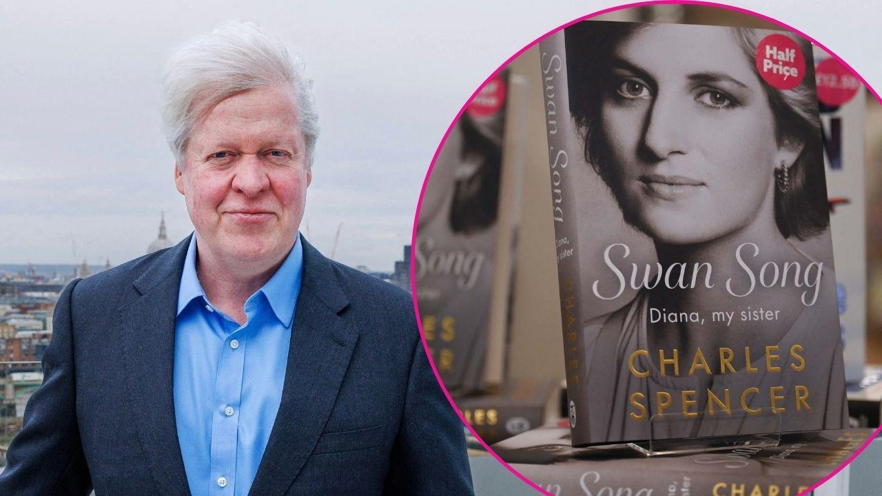 Composite photo of Charles Spencer and his Princess Diana Memoir.