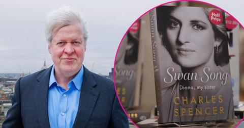 Composite photo of Charles Spencer and his Princess Diana Memoir.