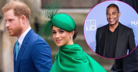 Split photo of Prince Harry, Meghan Markle, and Don Lemon