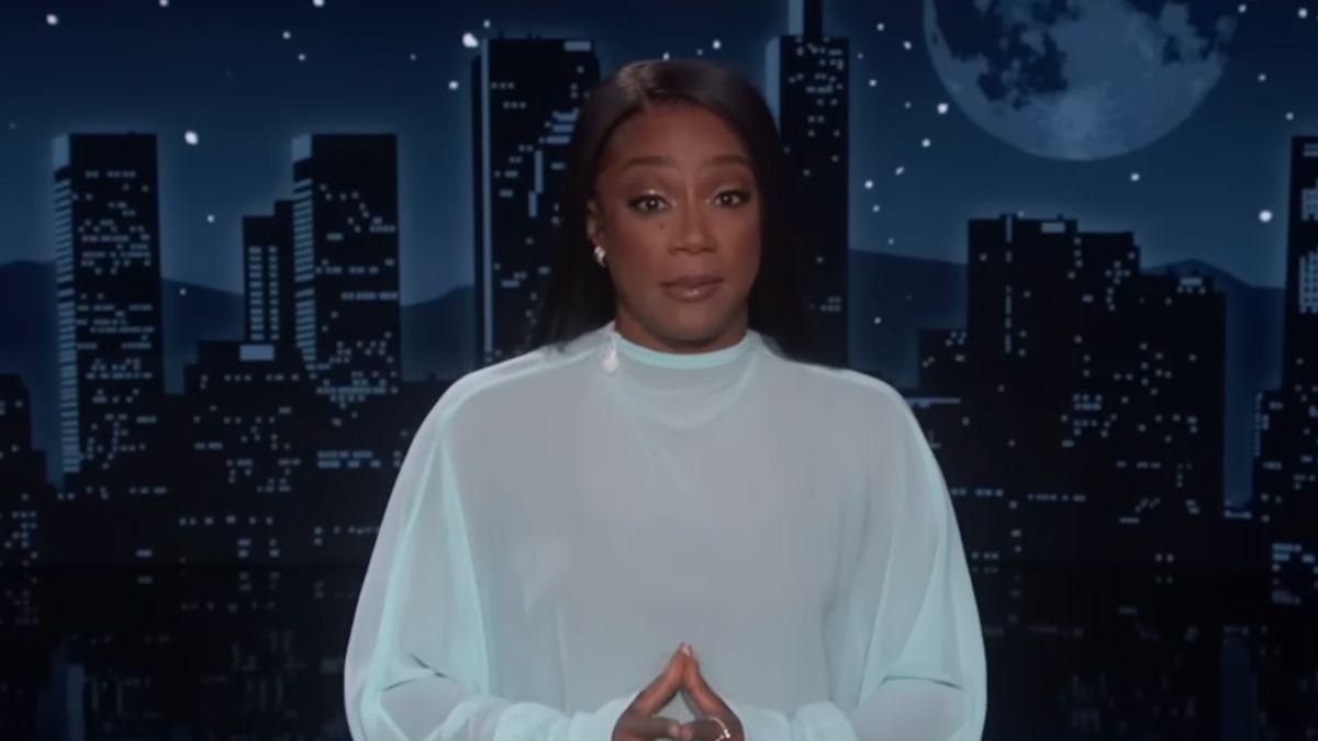 Image of Tiffany Haddish joked she had finally become Jimmy Kimmel.