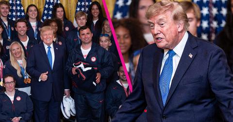 Composite photo of Donald Trump and athletes.