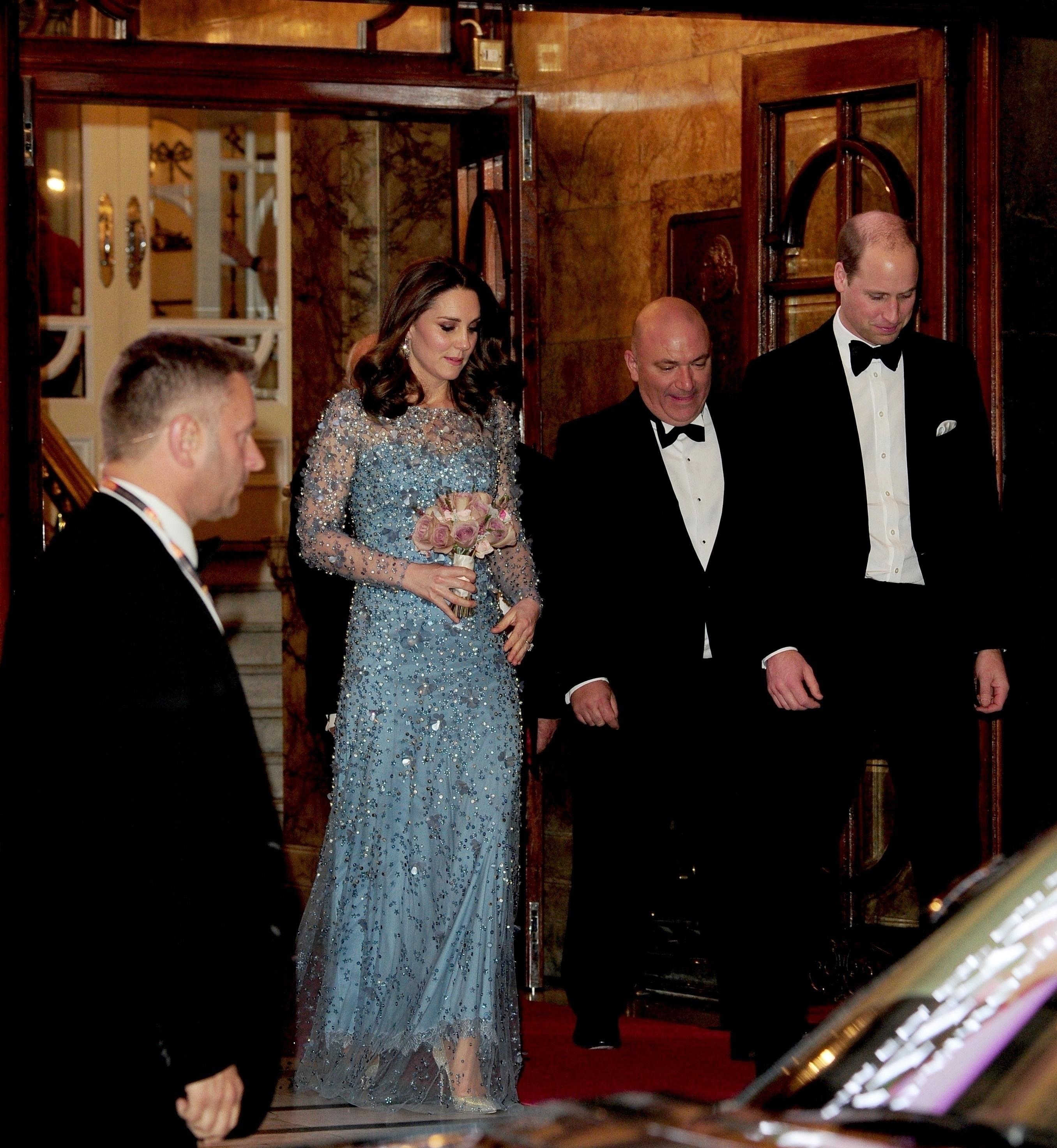 Duke and Duchess of Cambridge leaving Royal Variety Performance