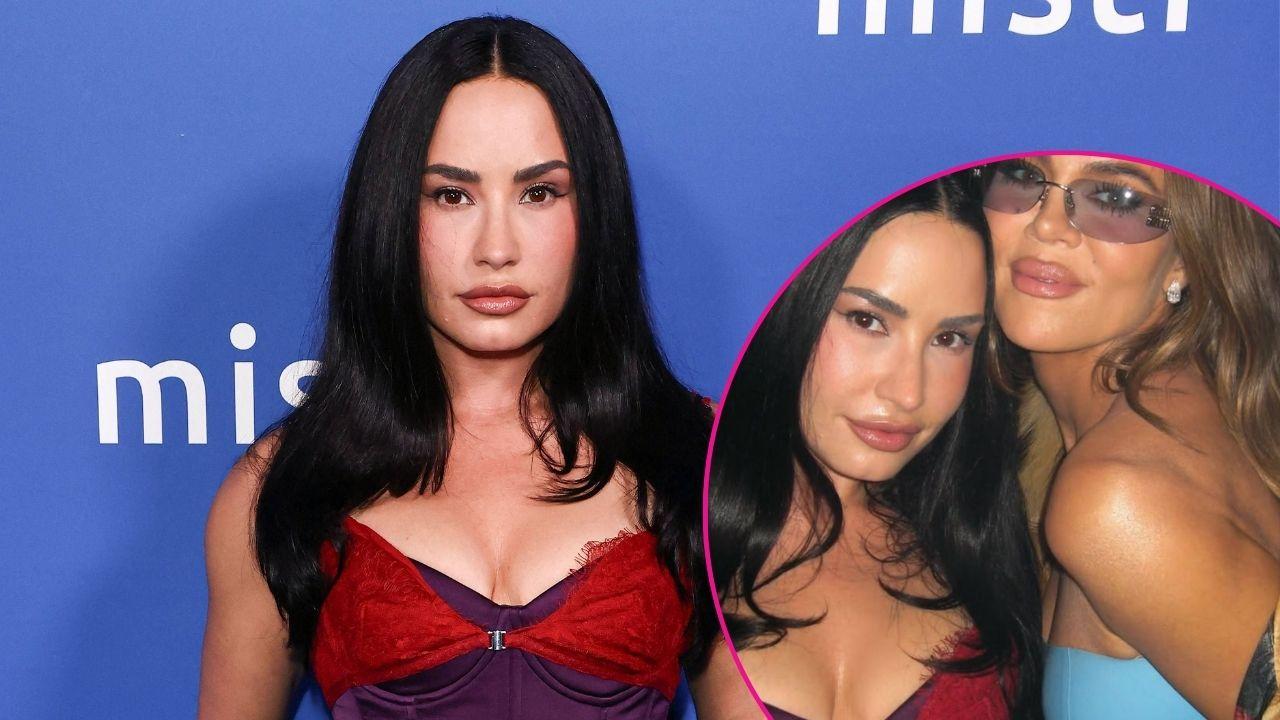 Split of Demi Lovato; Demi Lovato and Khloé Kardashian.