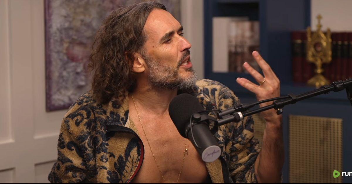 image of Russell Brand described a 'beautiful moment' in which Candace Owens 'did a sort of prance' around the room when they first met.