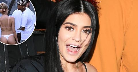 Kylie Jenner, Kendall Jenner, Bella Hadid, Cara Delevingne, and Hailey Baldwin exit Travis Scott’s birthday dinner