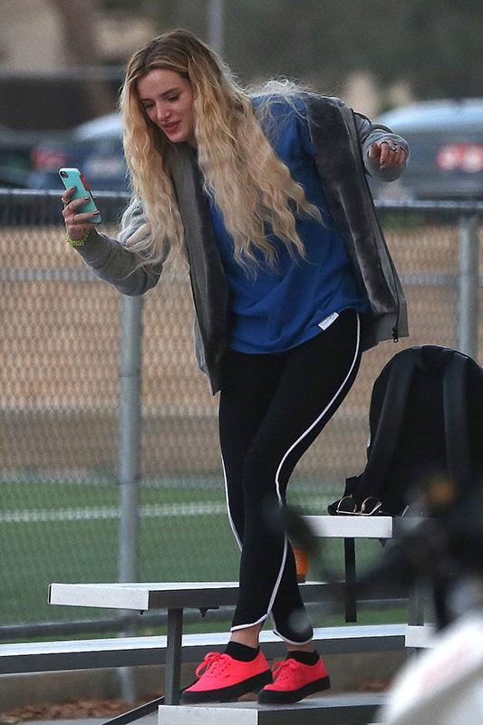 Bella Thorne supports ex boyfriend Gregg Sulkin at his soccer game