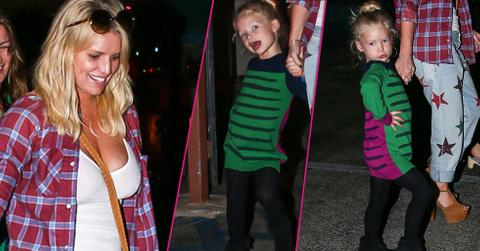 jessica simpson daughter maxwell sassy posing dinner