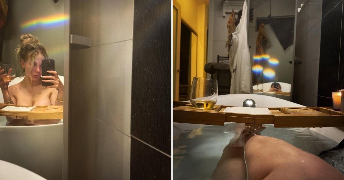 Photo of Courtney Stodden turned heads as she posed in a cozy bubble bath.