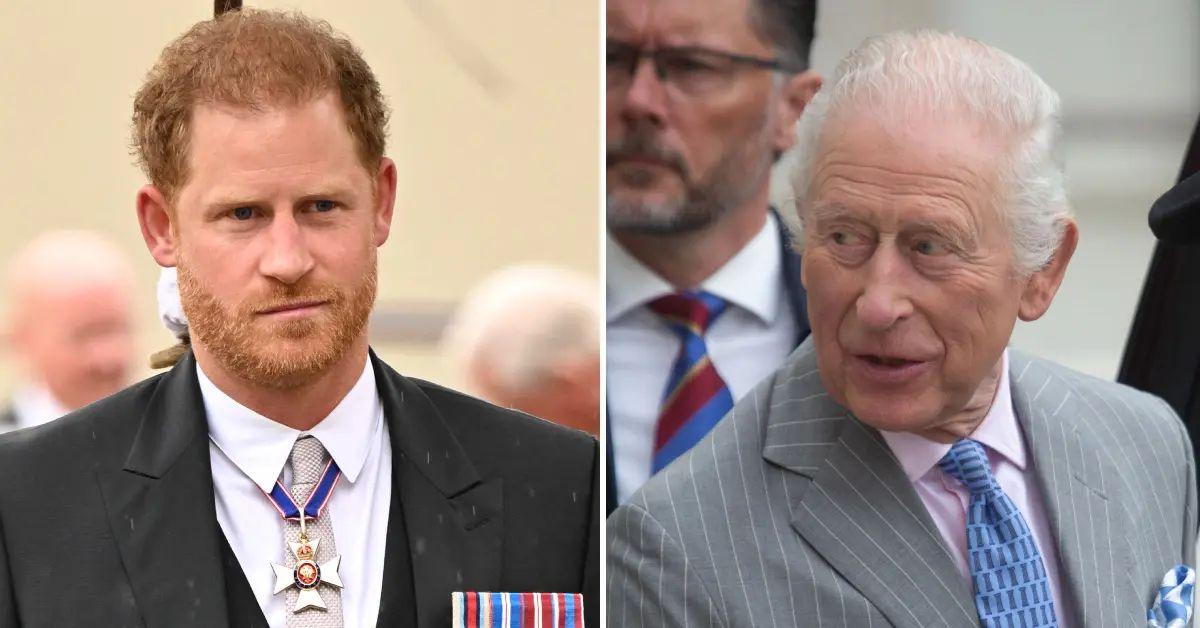 Composite photo of Prince Harry and King Charles