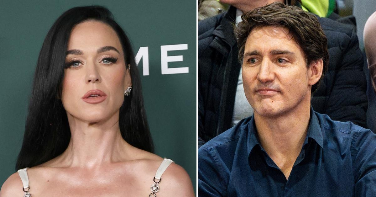 Photo of Katy Perry; picture of Justin Trudeau.