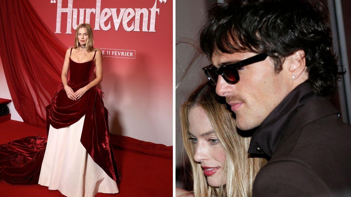 image of The actress wore a deep burgundy Chanel corset dress.