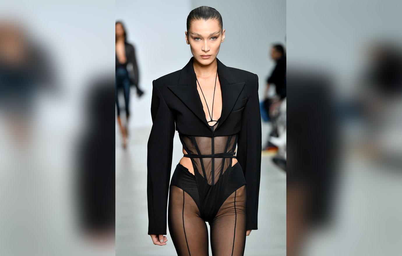 Bella Hadid: Supermodel appears at Mugler show during Paris Fashion Week