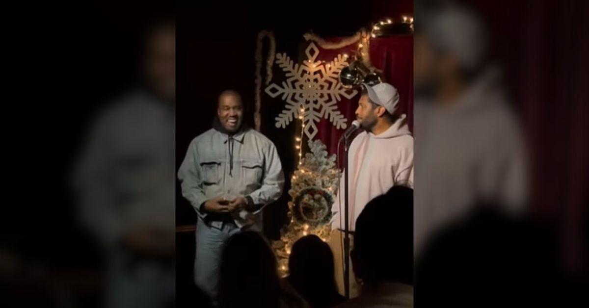 image of Kanye West and Deon Cole took the stage at the Hollywood Improv on December 26.