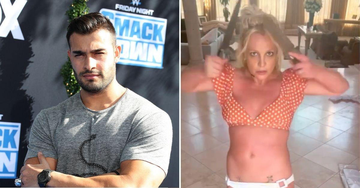 Composite photo of Sam Asghari and Britney Spears