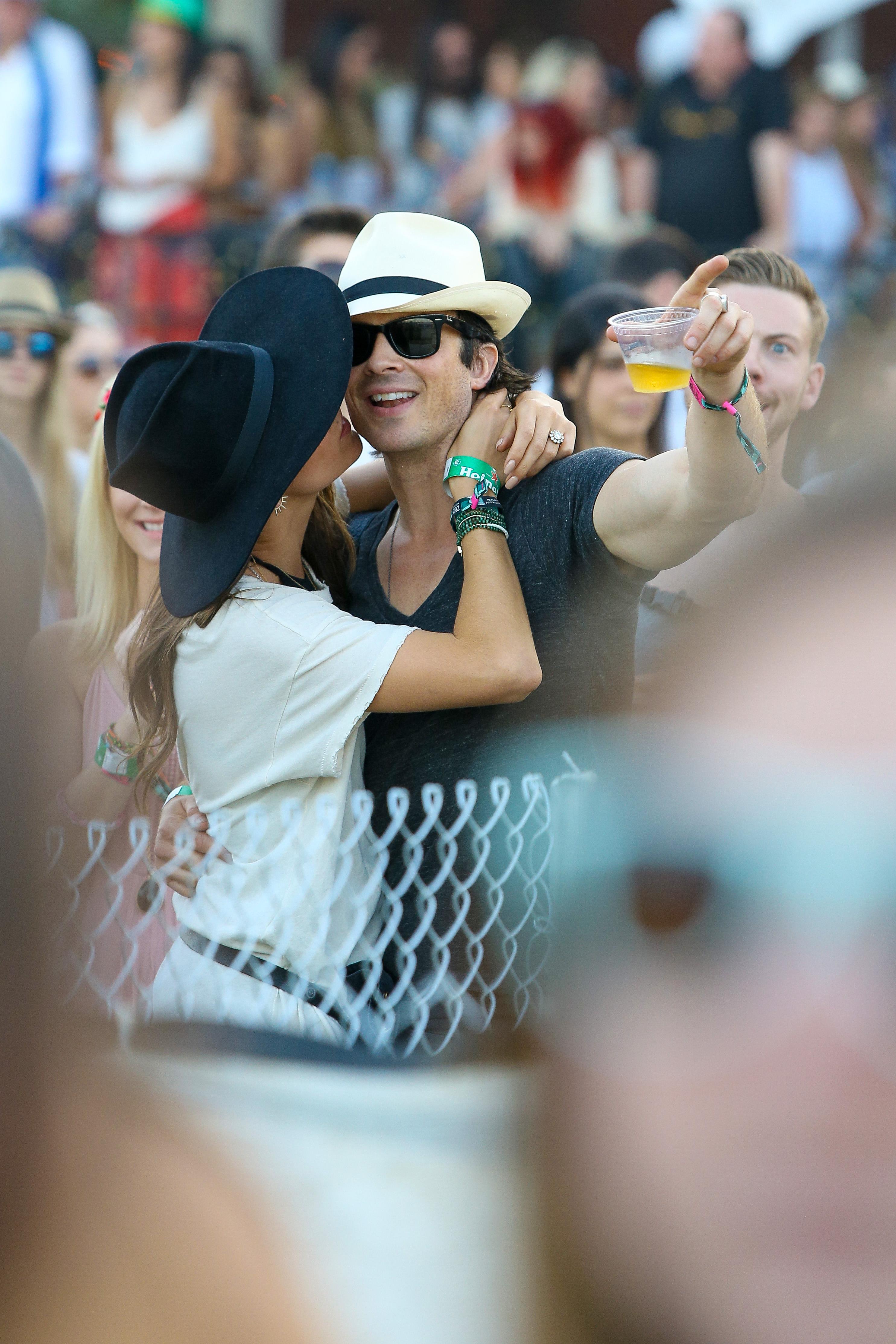 Nikki Reed and Ian Somerhalder express their love at Coachella