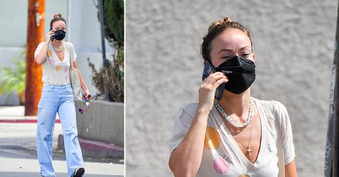 olivia wilde heads to studio in santa monica