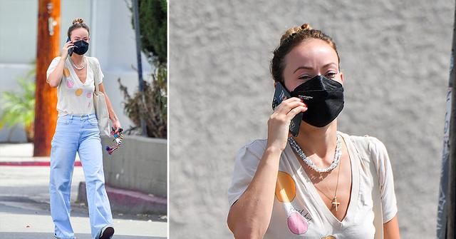 olivia wilde heads to studio in santa monica