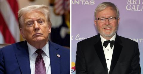 Split photo of Donald Trump and Kevin Rudd