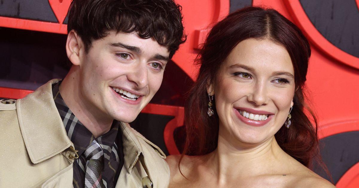 image of Millie Bobby Brown smiled alongside costar Noah Schnapp.