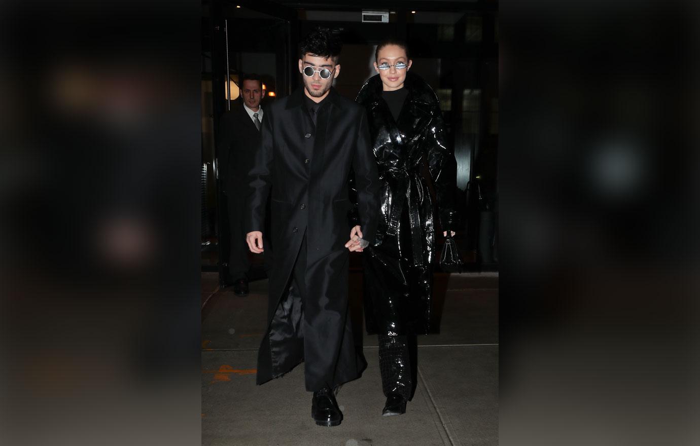 Zayn Malik steps out for his birthday in black with girlfriend Gigi Hadid