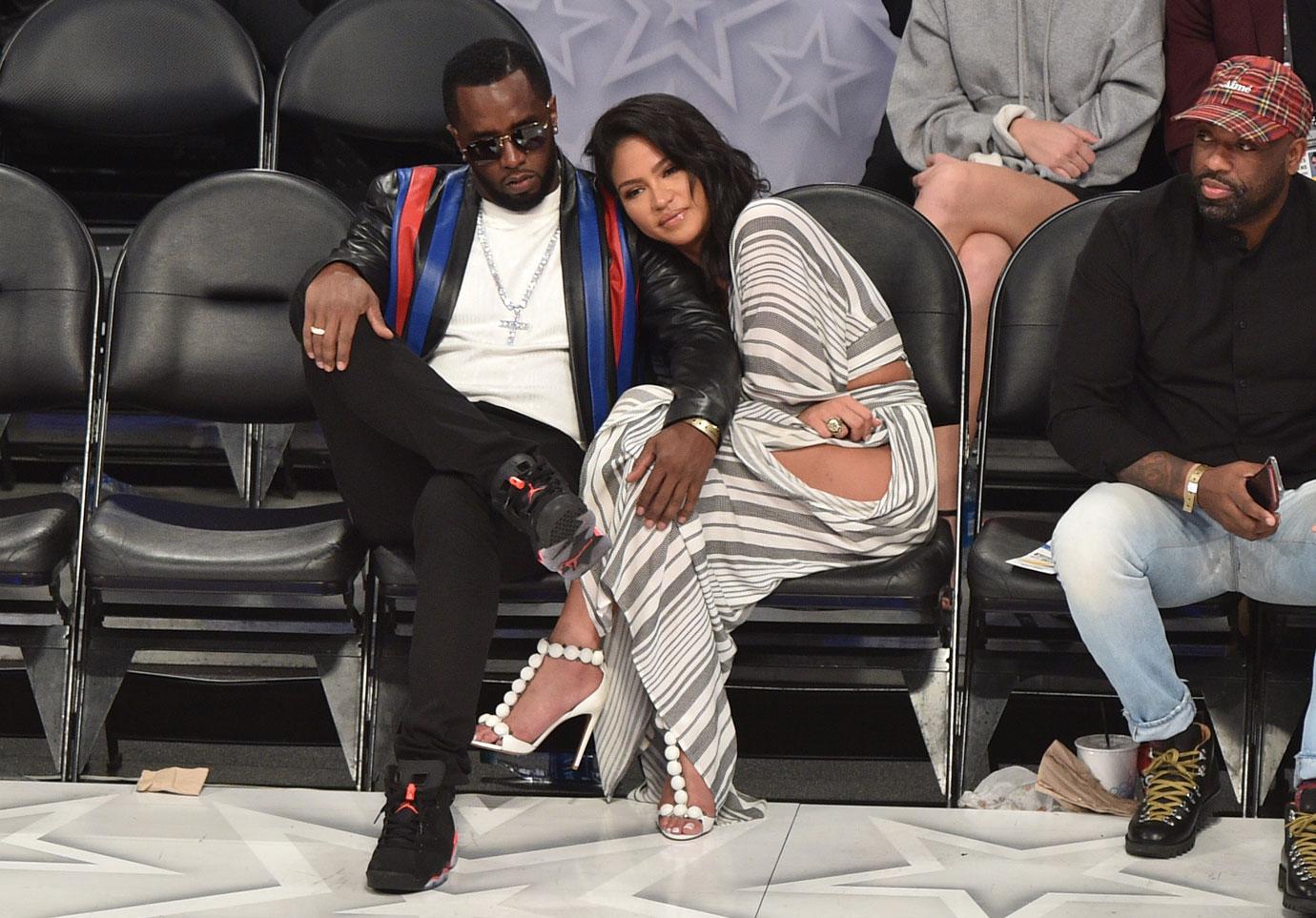 Diddy and cassie at game