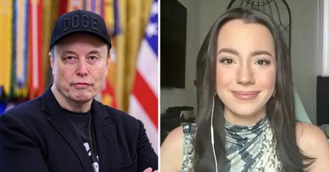 Split photo of Elon Musk and Ashley St. Clair.