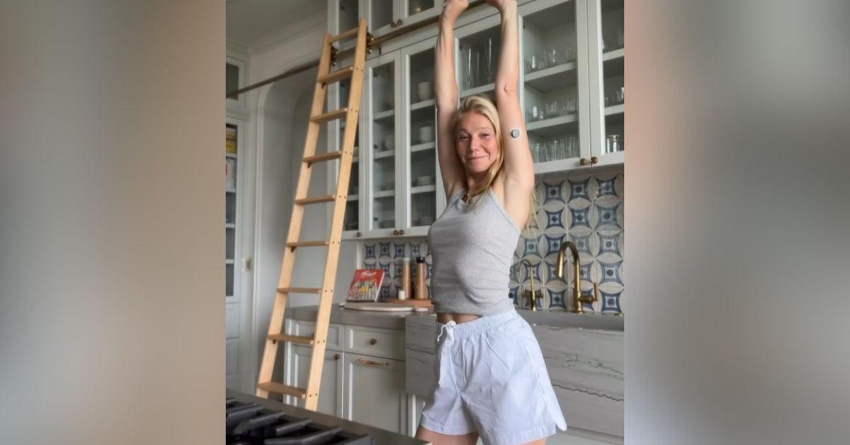 gwyneth paltrow wearing arm patch new video whats that thing