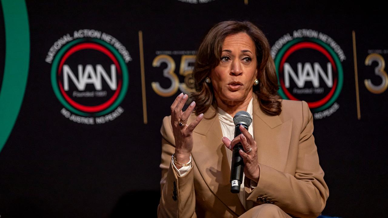 Image of Harris encouraged Democrats to focus on policy rather than punishment, but they should absoutely investigate Trump.