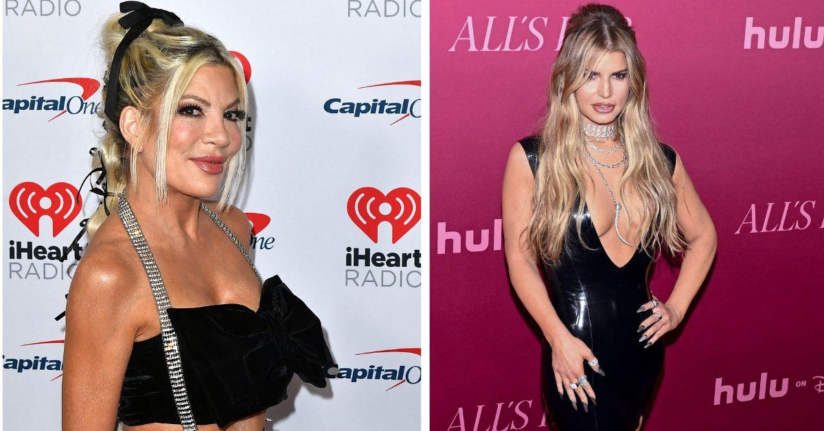 image of Tori Spelling reconnected with Jessica Simpson on Halloween.