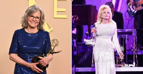 Split photo of Sally Field and Dolly Parton